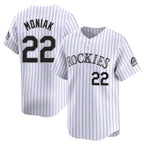 Kooe C.Rockies #22 Mickey Moniak Player White Limited Home Stitched Jerseys