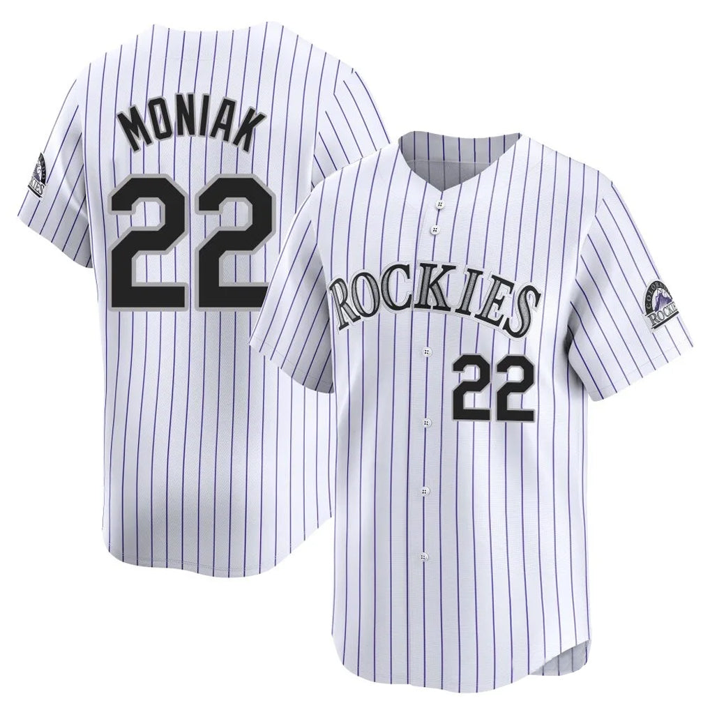 Kooe C.Rockies #22 Mickey Moniak Player White Limited Home Stitched Jerseys