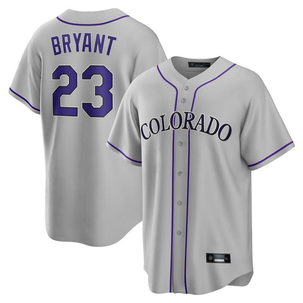 Kooe C.Rockies #23 Kris Bryant Player Gray Game Home Stitched Jerseys