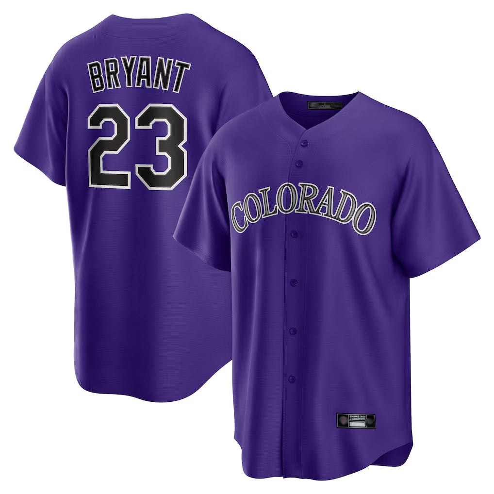 Kooe C.Rockies #23 Kris Bryant Player Purple Game Home Stitched Jerseys