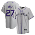 Kooe C.Rockies #27 Jordan Beck Player Gray Game Home Stitched Jerseys
