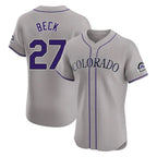 Kooe C.Rockies #27 Jordan Beck Player Gray Limited Elite Home Stitched Jerseys