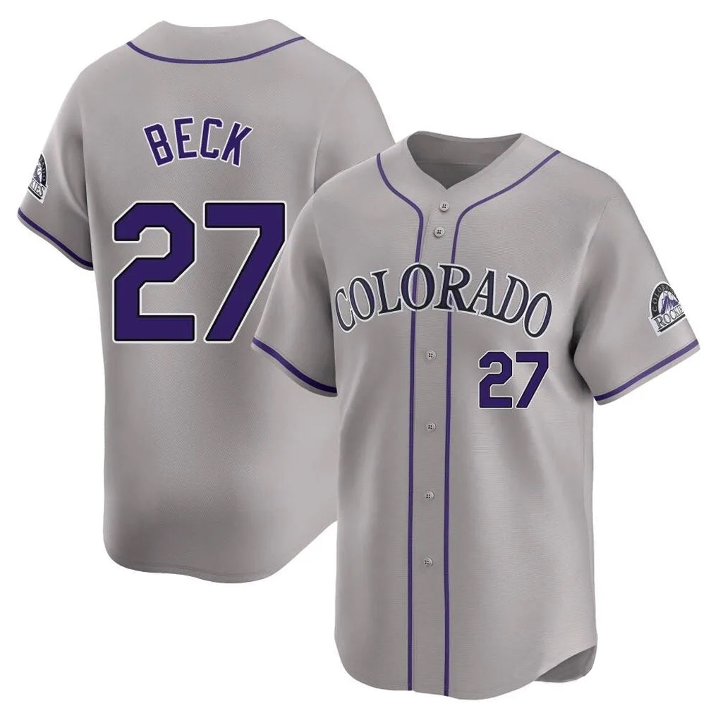 Kooe C.Rockies #27 Jordan Beck Player Gray Limited Home Stitched Jerseys