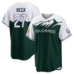 Kooe C.Rockies #27 Jordan Beck Player Green City Connect Home Game Stitched Jerseys