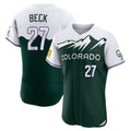 Kooe C.Rockies #27 Jordan Beck Player Green City Connect Limited Elite Home Stitched Jerseys