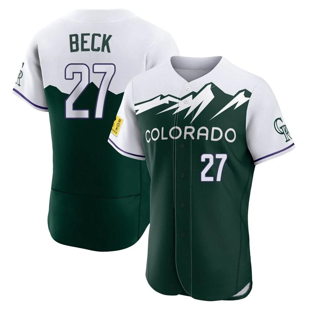 Kooe C.Rockies #27 Jordan Beck Player Green City Connect Limited Elite Home Stitched Jerseys
