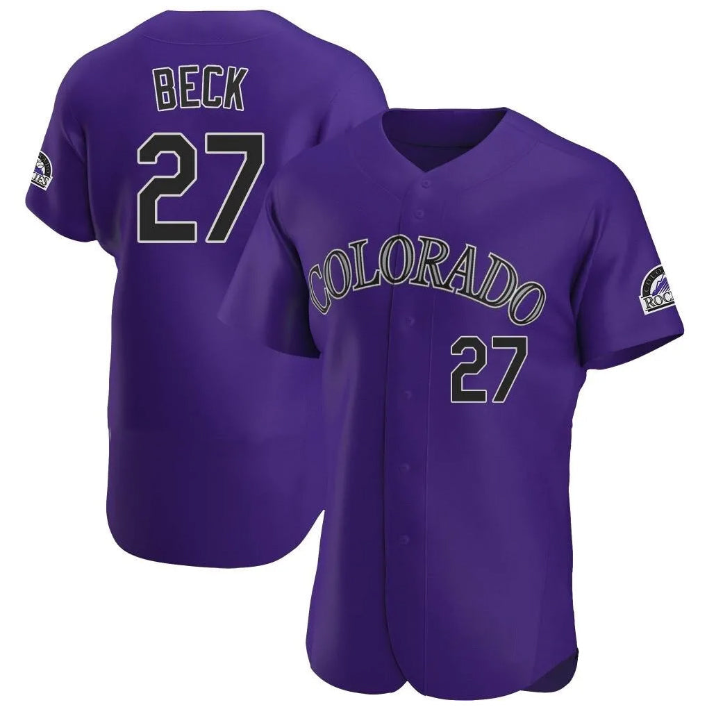 Kooe C.Rockies #27 Jordan Beck Player Purple Limited Elite Home Stitched Jerseys