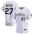 Kooe C.Rockies #27 Jordan Beck Player White Limited Home Stitched Jerseys