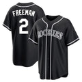 Kooe C.Rockies #2 Tyler Freeman Player Black Fashion Out Home Game Stitched Jerseys