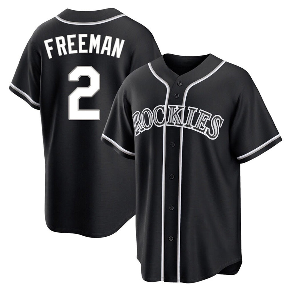 Kooe C.Rockies #2 Tyler Freeman Player Black Fashion Out Home Game Stitched Jerseys