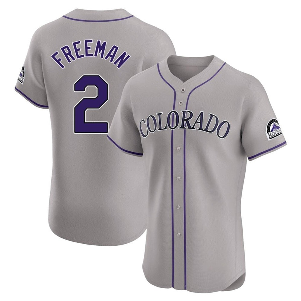 Kooe C.Rockies #2 Tyler Freeman Player Gray Limited Elite Home Stitched Jerseys