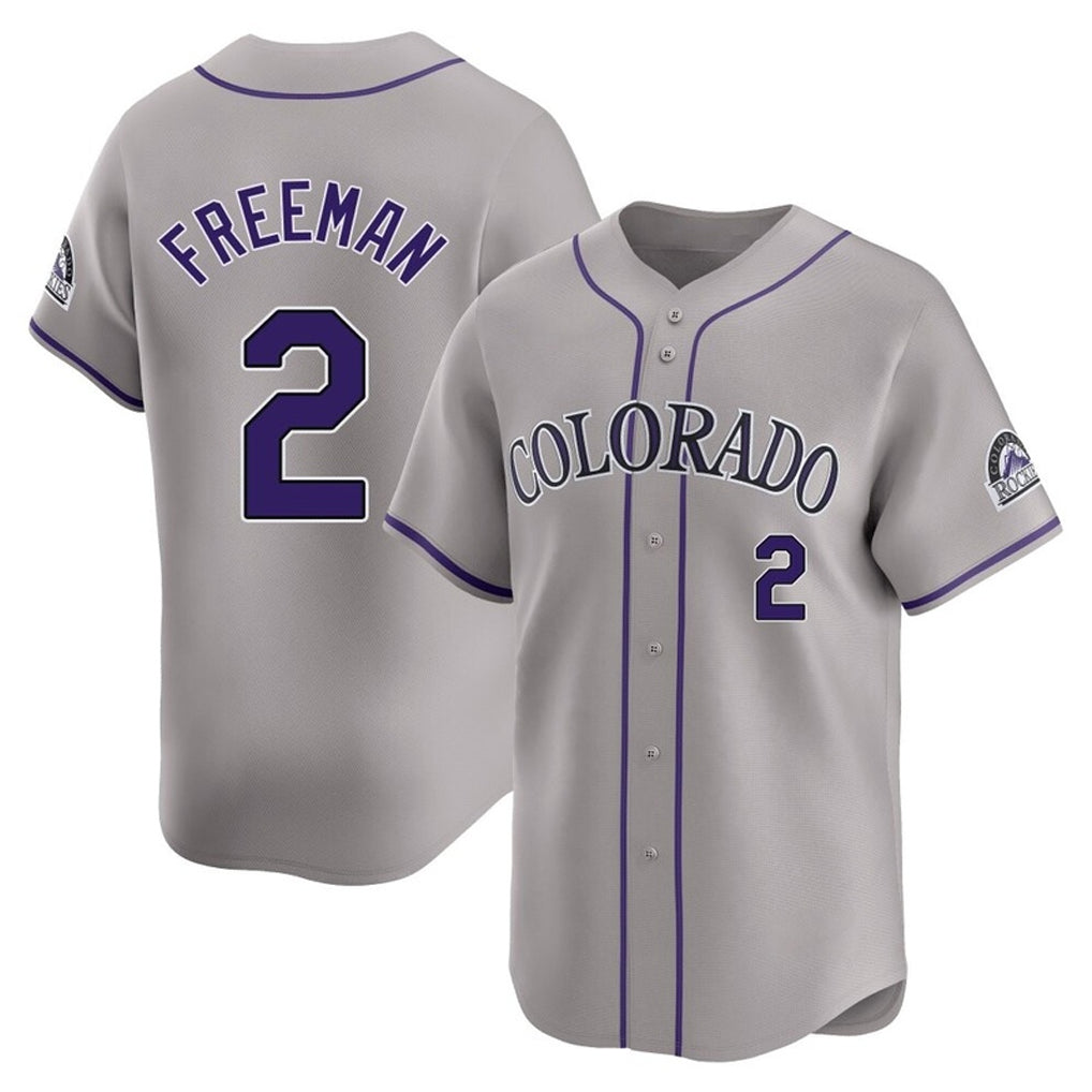 Kooe C.Rockies #2 Tyler Freeman Player Gray Limited Home Stitched Jerseys