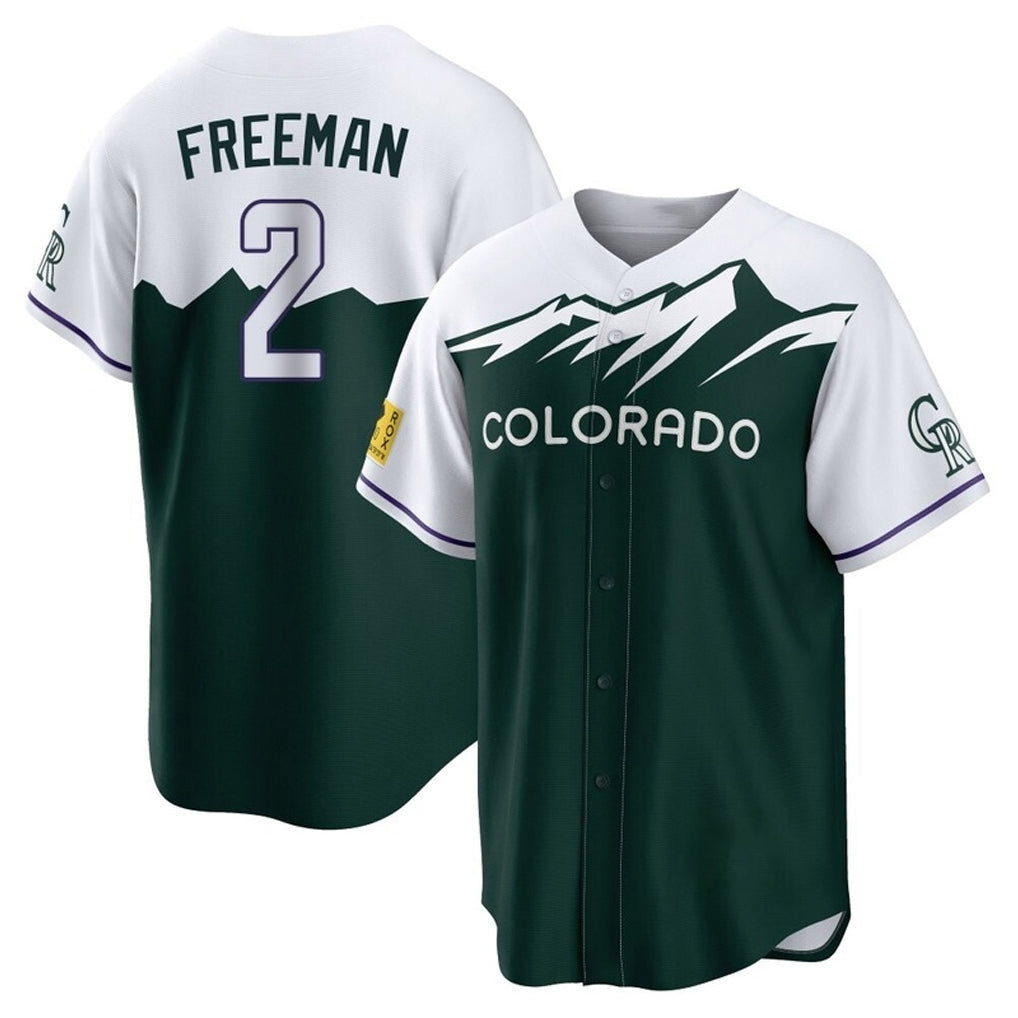 Kooe C.Rockies #2 Tyler Freeman Player Green City Connect Home Game Stitched Jerseys