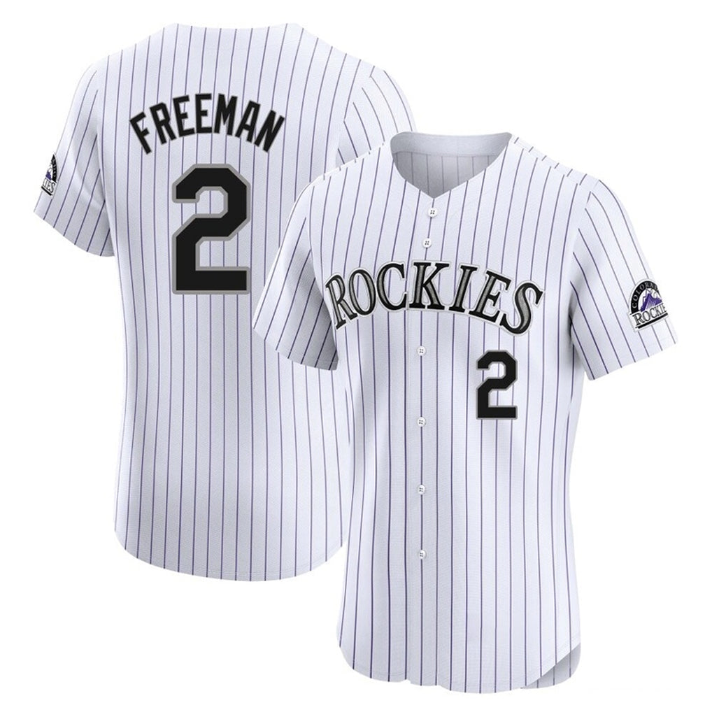 Kooe C.Rockies #2 Tyler Freeman Player White Limited Elite Home Stitched Jerseys