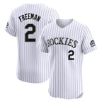 Kooe C.Rockies #2 Tyler Freeman Player White Limited Elite Home Stitched Jerseys
