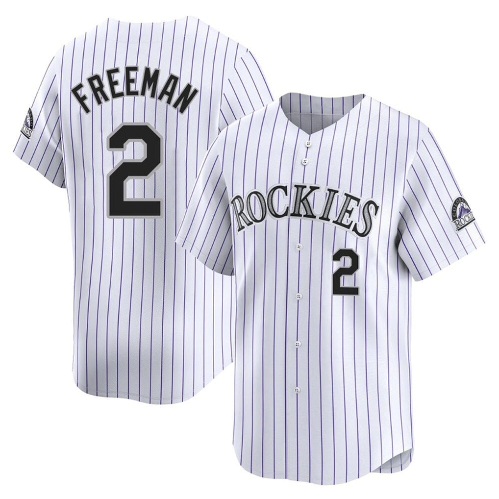 Kooe C.Rockies #2 Tyler Freeman Player White Limited Home Stitched Jerseys