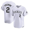 Kooe C.Rockies #2 Tyler Freeman Player White Limited Home Stitched Jerseys