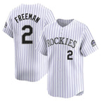 Kooe C.Rockies #2 Tyler Freeman Player White Limited Home Stitched Jerseys