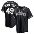 Kooe C.Rockies #49 Antonio Senzatela Player Black Fashion Out Home Game Stitched Jerseys