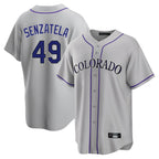 Kooe C.Rockies #49 Antonio Senzatela Player Gray Game Home Stitched Jerseys