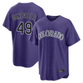 Kooe C.Rockies #49 Antonio Senzatela Player Purple Game Home Stitched Jerseys