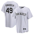 Kooe C.Rockies #49 Antonio Senzatela Player White Game Home Stitched Jerseys