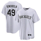 Kooe C.Rockies #49 Antonio Senzatela Player White Game Home Stitched Jerseys