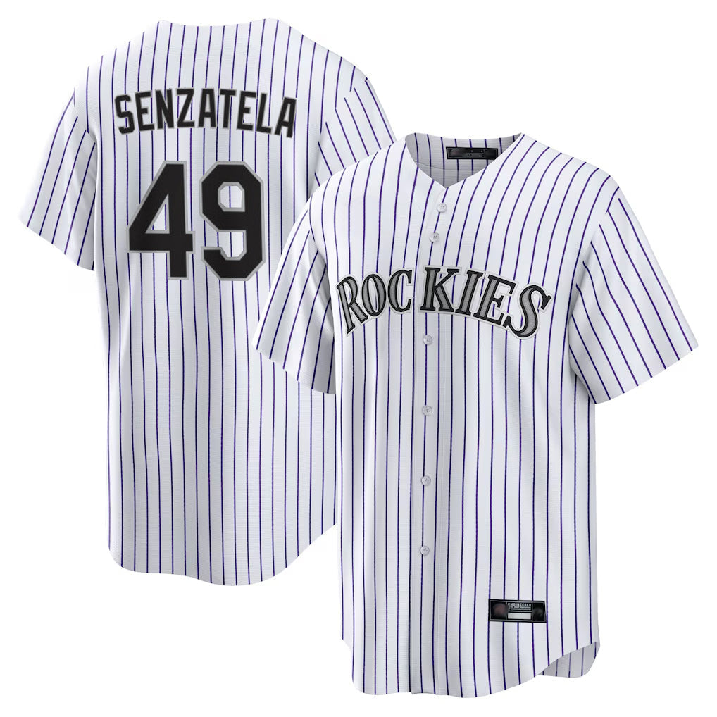 Kooe C.Rockies #49 Antonio Senzatela Player White Game Home Stitched Jerseys