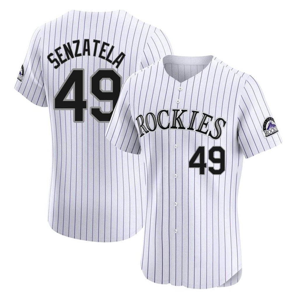 Kooe C.Rockies #49 Antonio Senzatela Player White Limited Elite Home Stitched Jerseys