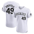 Kooe C.Rockies #49 Antonio Senzatela Player White Limited Elite Home Stitched Jerseys