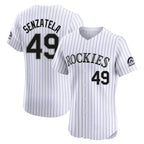 Kooe C.Rockies #49 Antonio Senzatela Player White Limited Elite Home Stitched Jerseys
