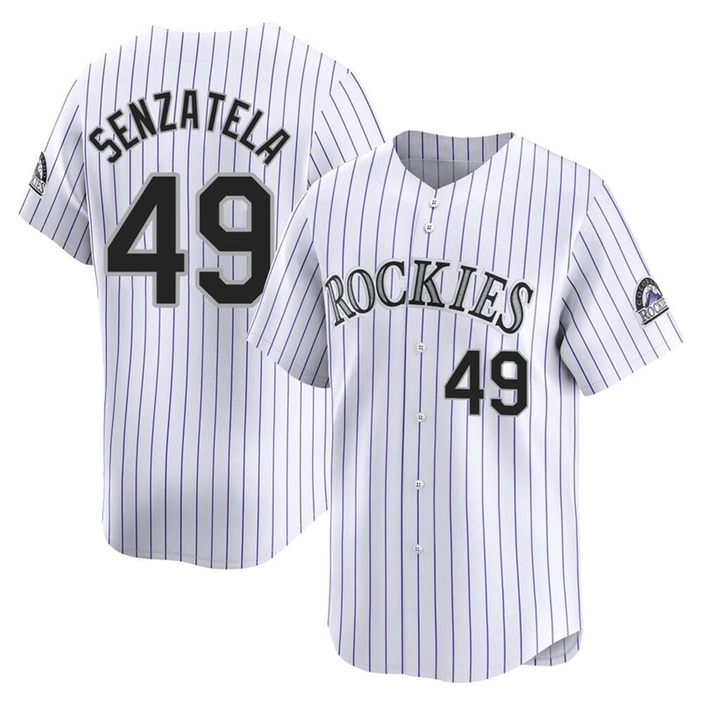 Kooe C.Rockies #49 Antonio Senzatela Player White Limited Home Stitched Jerseys