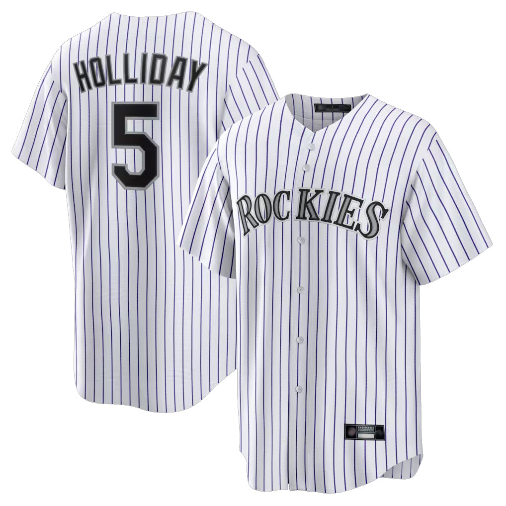 Kooe C.Rockies #5 Matt Holliday Player White Game Home Stitched Jerseys