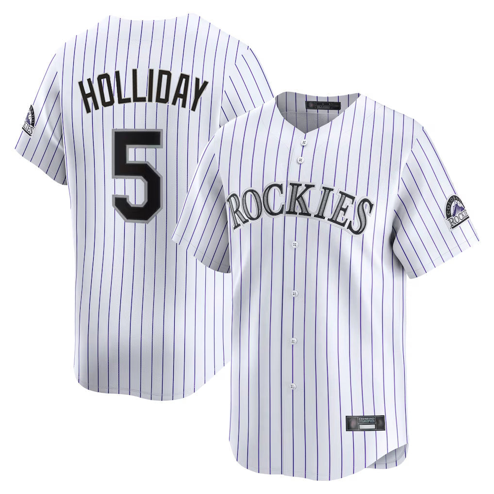 Kooe C.Rockies #5 Matt Holliday Player White Limited Home Stitched Jerseys
