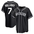 Kooe C.Rockies #7 Matt Holliday Player Black Fashion Out Home Game Stitched Jerseys