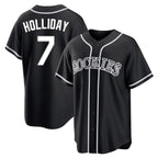 Kooe C.Rockies #7 Matt Holliday Player Black Fashion Out Home Game Stitched Jerseys