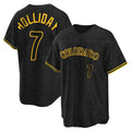 Kooe C.Rockies #7 Matt Holliday Player Black Snake Skin City Home Game Stitched Jerseys