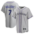 Kooe C.Rockies #7 Matt Holliday Player Gray Game Home Stitched Jerseys