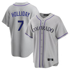Kooe C.Rockies #7 Matt Holliday Player Gray Game Home Stitched Jerseys