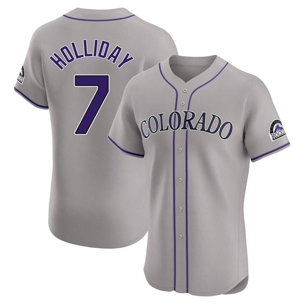 Kooe C.Rockies #7 Matt Holliday Player Gray Limited Elite Home Stitched Jerseys