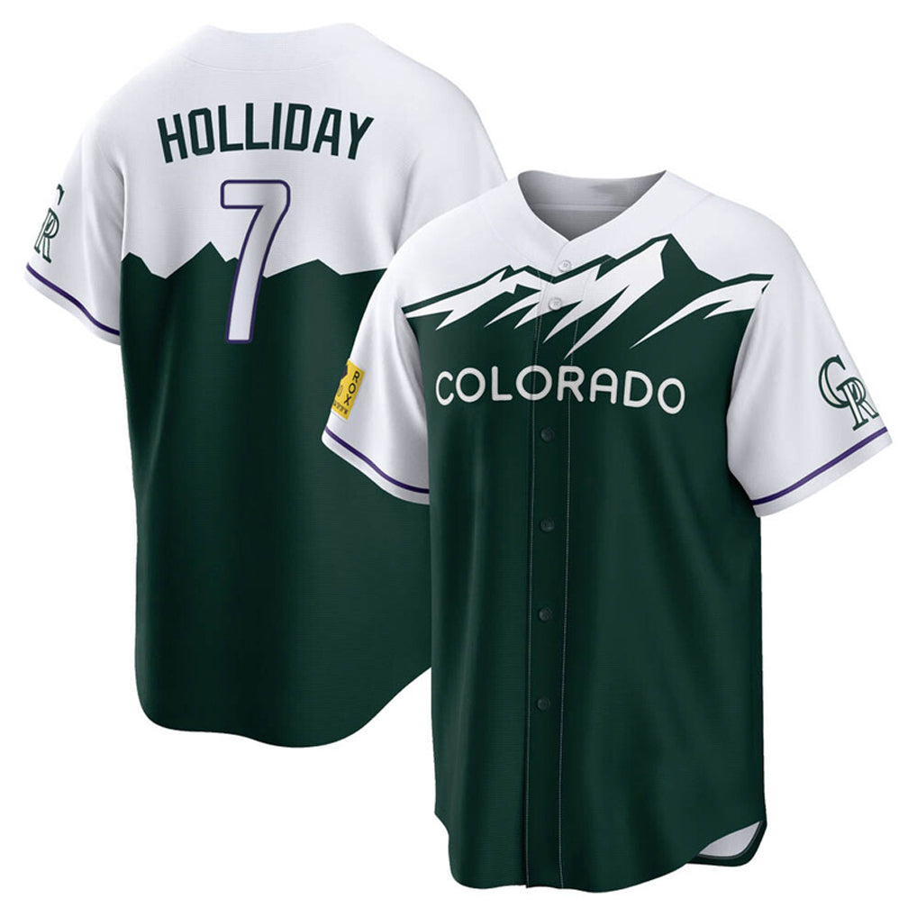 Kooe C.Rockies #7 Matt Holliday Player Green City Connect Home Game Stitched Jerseys