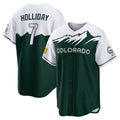 Kooe C.Rockies #7 Matt Holliday Player Green City Connect Home Game Stitched Jerseys