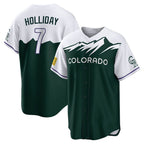 Kooe C.Rockies #7 Matt Holliday Player Green City Connect Home Game Stitched Jerseys