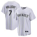 Kooe C.Rockies #7 Matt Holliday Player White Game Home Stitched Jerseys