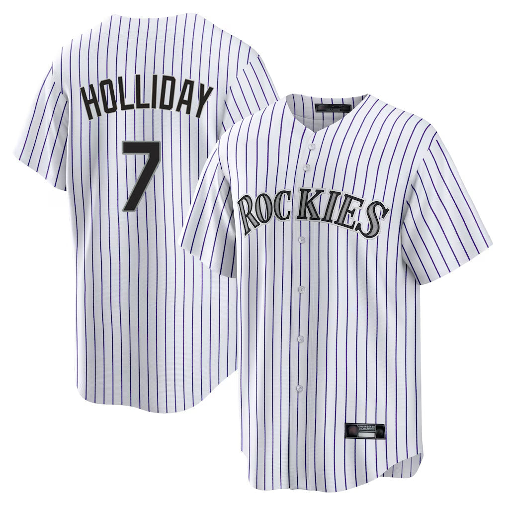 Kooe C.Rockies #7 Matt Holliday Player White Game Home Stitched Jerseys