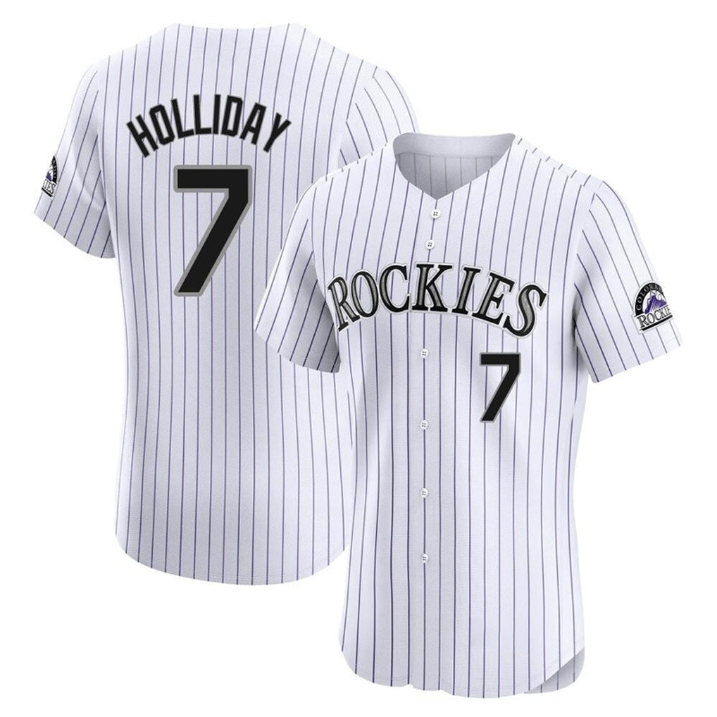 Kooe C.Rockies #7 Matt Holliday Player White Limited Elite Home Stitched Jerseys