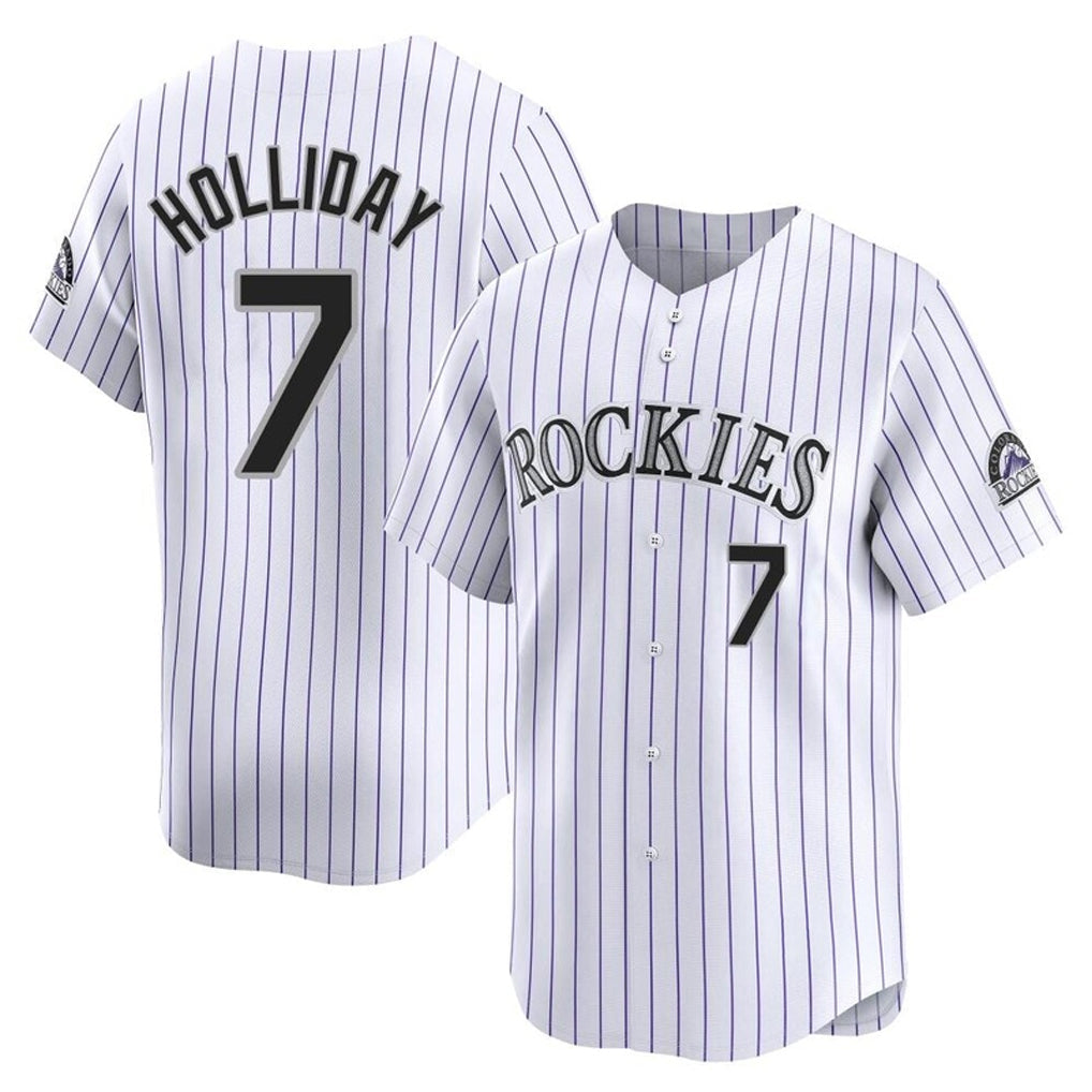 Kooe C.Rockies #7 Matt Holliday Player White Limited Home Stitched Jerseys