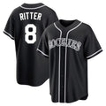 Kooe C.Rockies #8 Ryan Ritter Player Black Fashion Out Home Game Stitched Jerseys
