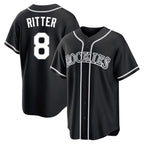 Kooe C.Rockies #8 Ryan Ritter Player Black Fashion Out Home Game Stitched Jerseys