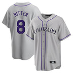 Kooe C.Rockies #8 Ryan Ritter Player Gray Game Home Stitched Jerseys